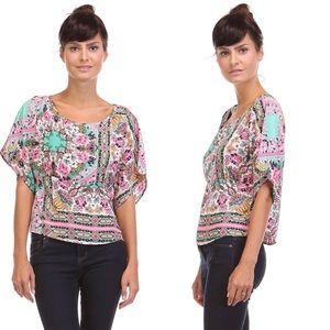 Floral pattern chiffon blouse